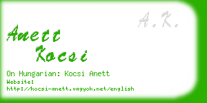 anett kocsi business card